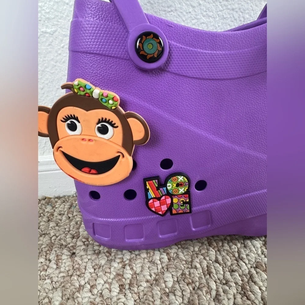 Optari Sol Tote Croc Style Purple Large Hand Tote Bag Waterproof Colorful